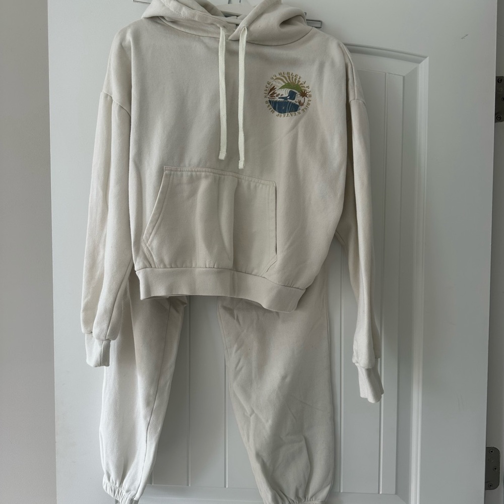 Hurley Cream Hoodie and Jogger Set